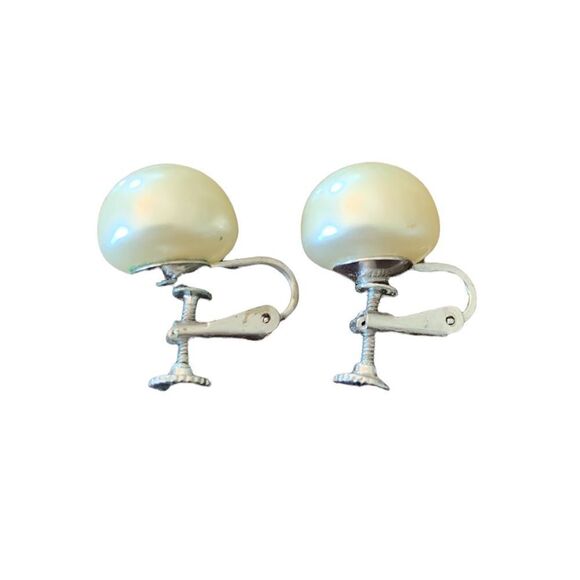 Vintage Bundle of Five Screw Back Clip On Round Earrings Costume Jewelry - Picture 6 of 13